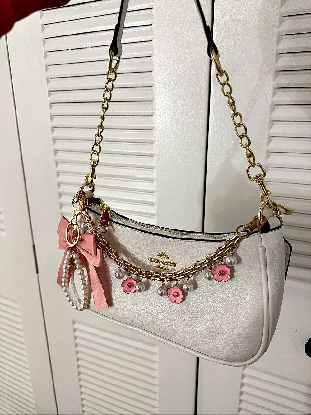 Coach Teri Shoulder Bag White & Pink